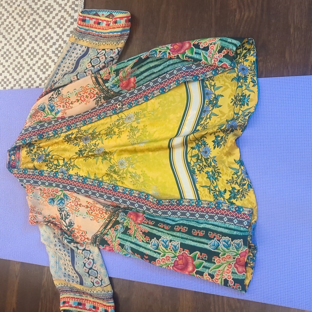Johnny Was Yellow Floral Kimono
